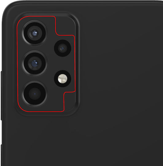 Clappio Rear Camera Lens Samsung Galaxy A52 A52s Chassis Black