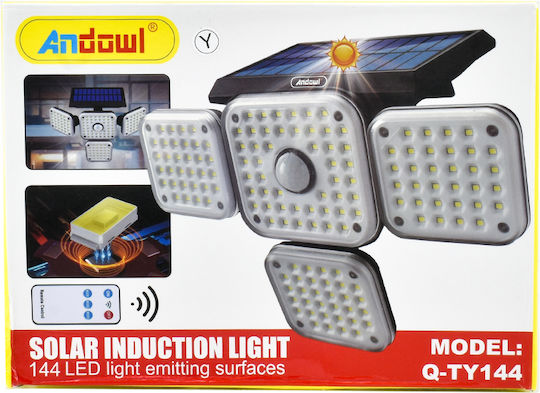 Andowl Wall Mounted Solar Light 1.8W Cold White 6500K with Motion Sensor and Photocell IP65 27cmx13.5cmx17cmcm