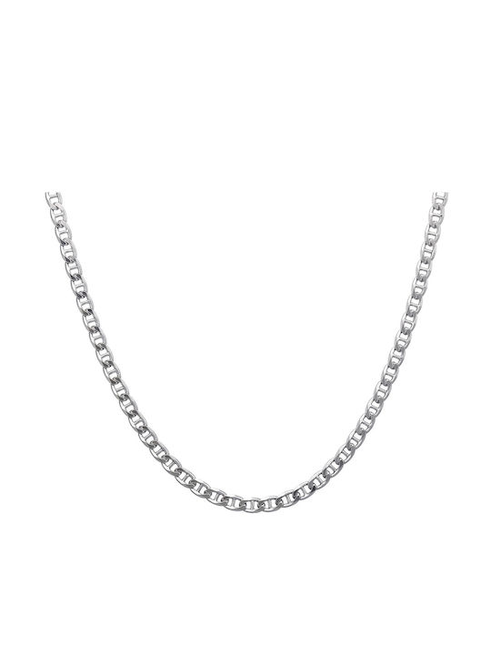 Croma Catene Silver Chain Neck Thin Thickness 3.8mm and Length 55cm