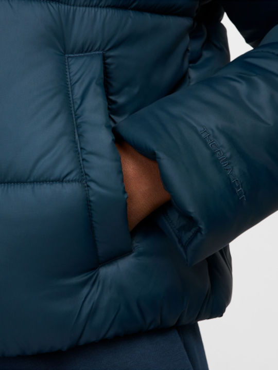 Kurz Damen Puffer Jacke für Winter Blau