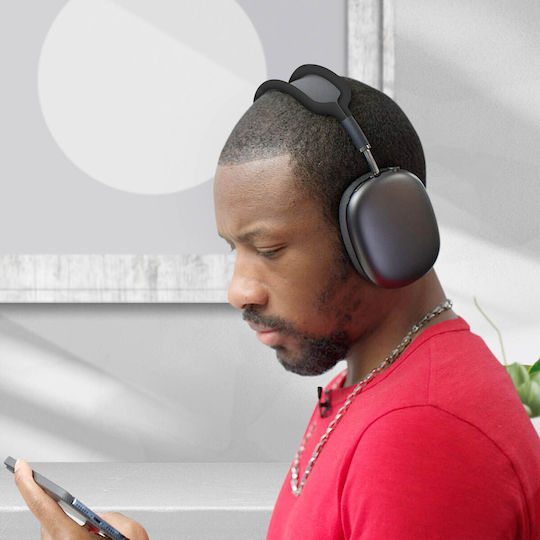 Bandă de protecție pentru AirPods Max, silicon moale la atingere, negru