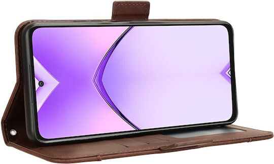 Book Δερματίνης / Πλαστικό / Σιλικόνης Καφέ (Oppo A80 5G)
