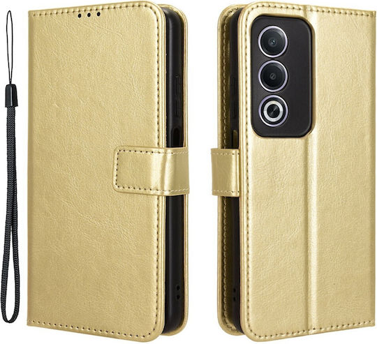 Wallet Synthetic Leather / Plastic / Silicone Gold (Oppo A80 5G)