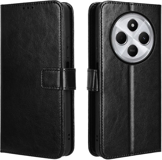 Wallet Piele artificială / Plastic / Silicon Negru (Xiaomi Redmi 14C)