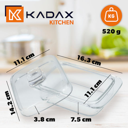 Стъклена масленица с капак Kadax контейнер за масло