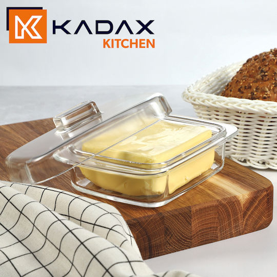 Стъклена масленица с капак Kadax контейнер за масло