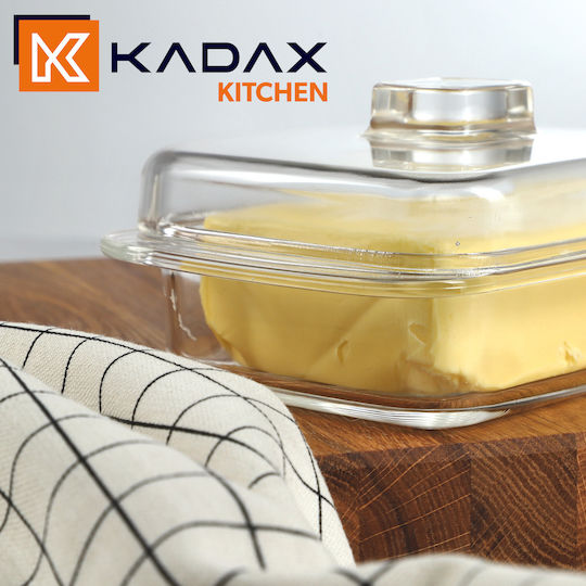 Стъклена масленица с капак Kadax контейнер за масло