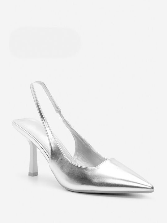 Luigi Pointed Toe Silver High Heels