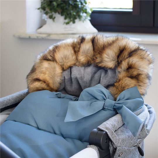 Universal Sac de picioare pentru cărucior Impermeabil Albastru cu căptușeală Fleece 90x45εκ.