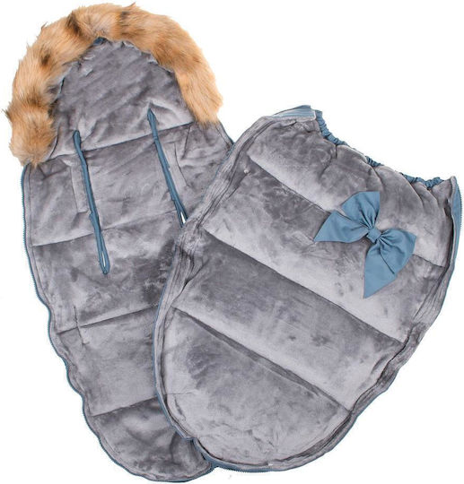 Universal Sac de picioare pentru cărucior Impermeabil Albastru cu căptușeală Fleece 90x45εκ.