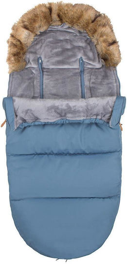 Universal Sac de picioare pentru cărucior Impermeabil Albastru cu căptușeală Fleece 90x45εκ.