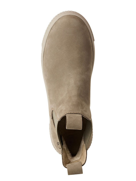 Leather Women's Ankle Boots Green