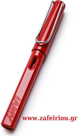 Lamy Safari Schreibfeder Extra fein Rot aus Plastik mit Rot Tinte