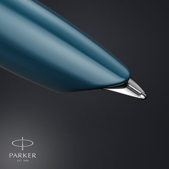 Parker Writing Pen Fine Blue made of Steel with Blue Ink