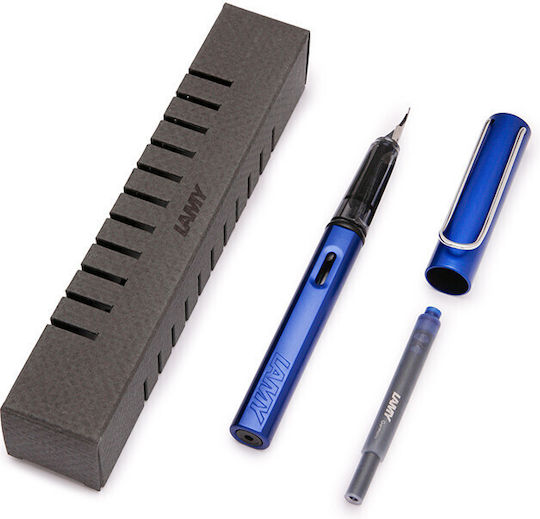 Lamy Al Star Schreibfeder Breite Blau aus Aluminium mit Rot Tinte