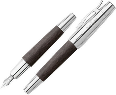 Faber-Castell E-motion Πένα Γραφής Broad Μαύρη Ξύλινη με Μαύρο Μελάνι