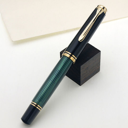 Pelikan Souveran M800 Stilou Fine Verde Cu Cerneală Roșie