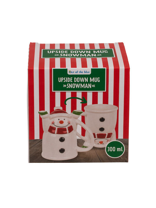 Out of the Blue Upside Down Snowman Weihnachtlicher Becher Keramik Schneemänner 300ml