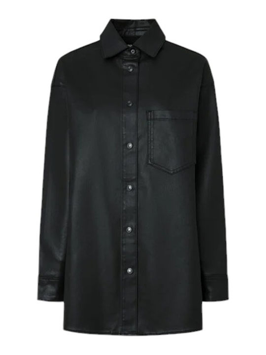 Damen Geprüft Schwarz Overshirt Oversized