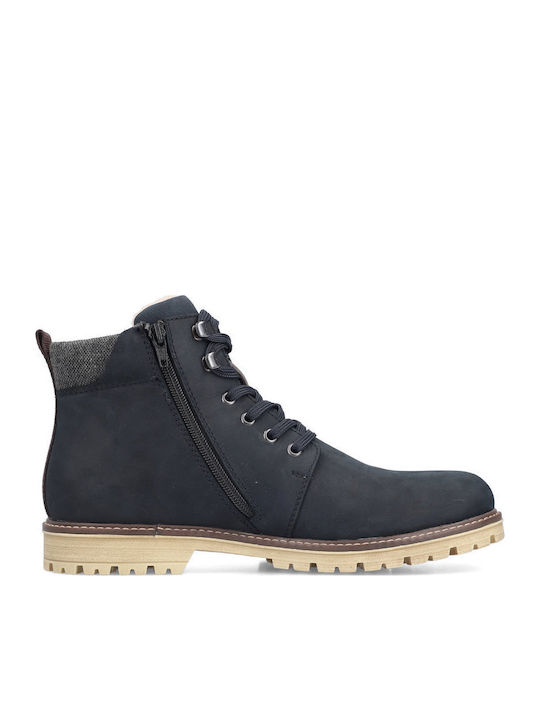 Leather Blue Men's Boots Waterproof Anatomical