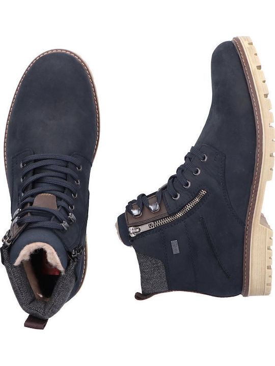 Leather Blue Men's Boots Waterproof Anatomical