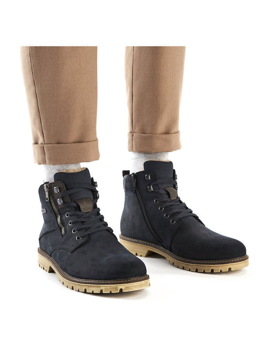 Leather Blue Men's Boots Waterproof Anatomical