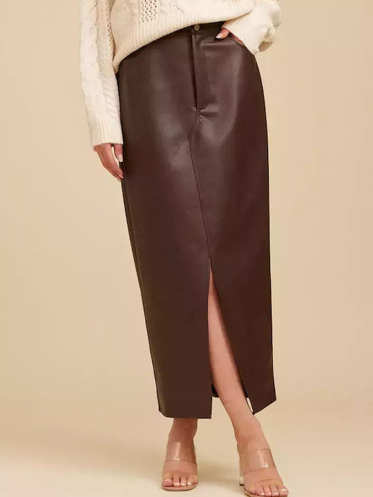 Rut & Circle Skirt in Brown Color