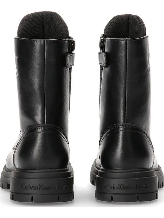 Kinderstiefel mit Schnürsenkeln Schwarz