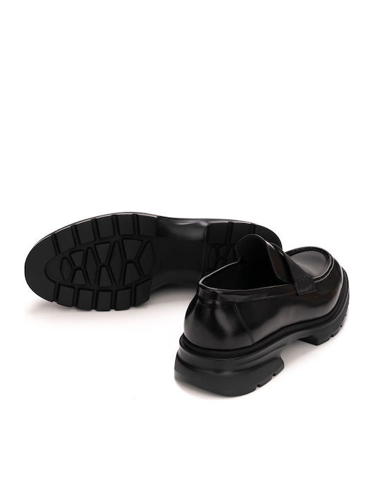 Δερμάτινα Ανδρικά Loafers σε Μαύρο Χρώμα