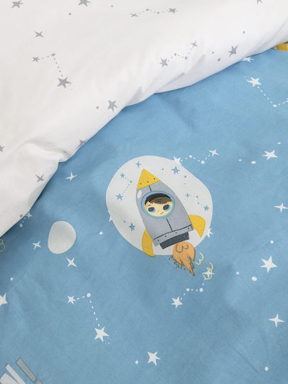 Nima Kids Duvet Single To The Moon Blue 160x240cm Nima Kids Duvet Single To The Moon Blue 160x240cm