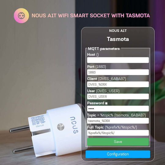 Smart Wifi Socket Energy Consumption Monitoring Nous A1t Tasmota 2 Pcs