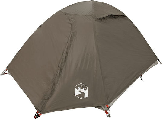 vidaXL Σκηνή Camping Igloo Καφέ για 2 Άτομα 220x135x108εκ.