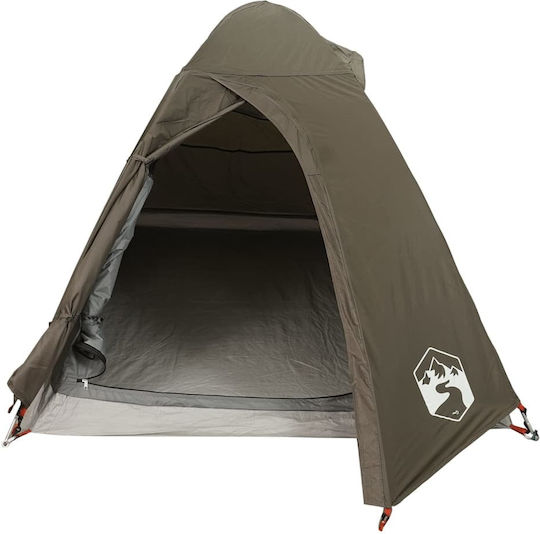 vidaXL Σκηνή Camping Igloo Καφέ για 2 Άτομα 220x135x108εκ.