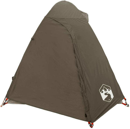 vidaXL Σκηνή Camping Igloo Καφέ για 2 Άτομα 220x135x108εκ.