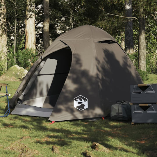 vidaXL Σκηνή Camping Igloo Καφέ για 2 Άτομα 220x135x108εκ.
