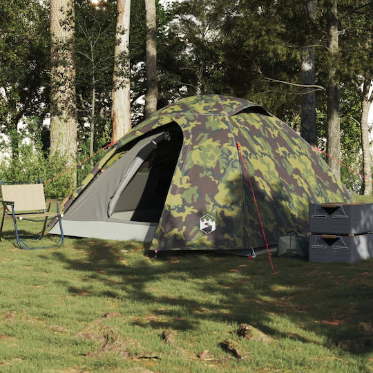 vidaXL Automatic Camping Tent Igloo Khaki 3 Seasons for 4 People 268x210x140cm camouflage