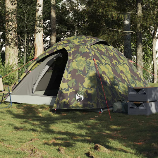 vidaXL Camping Tent Igloo Khaki 3 Seasons for 4 People 268x210x140cm camouflage
