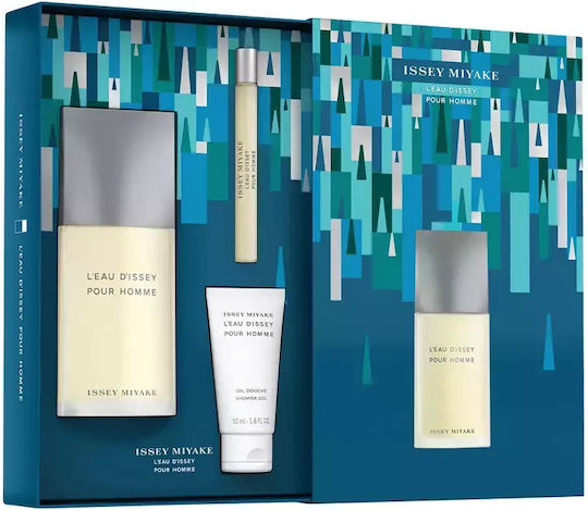 Issey Miyake L'eau D'issey Pour Мъжки Парфюмен Комплект с Тоалетна Вода 3 Бройки