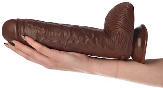 Toyz4lovers Bruto Glass Dildo with Balls and Suction Cup Brown 31cm