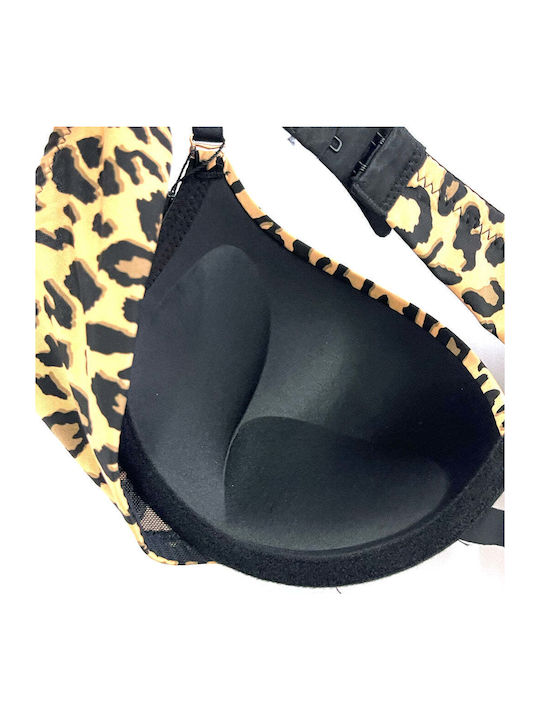 Leopard Σουτιέν mit leichter Polsterung mit Bügel