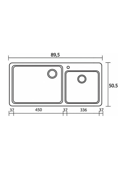 Sanitec Modern 317 Drop-In Sink Synthetic Granite W90xD51cm Granite Celtic Stone