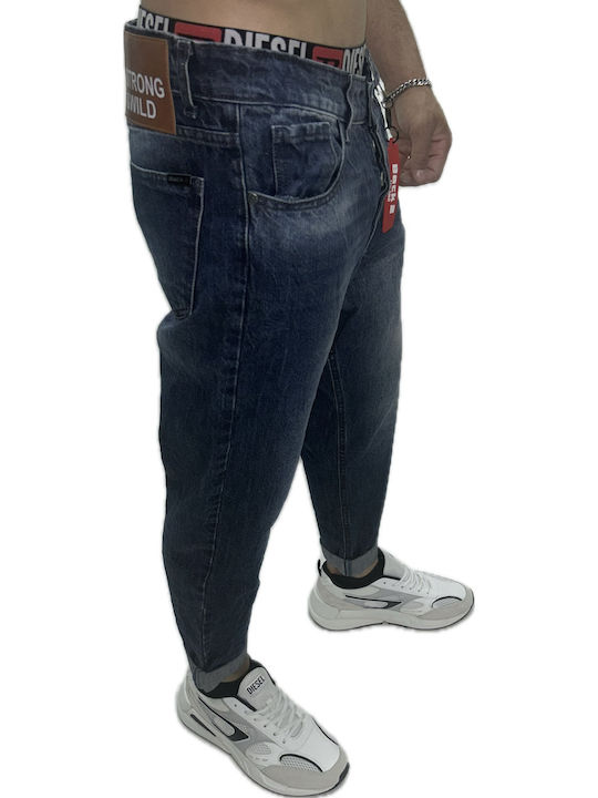 Men's Jeans Pants Elastic with Boyfriend Fit Navy Blue