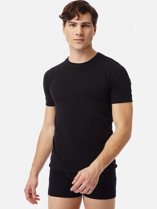 Men's Undershirts Short-sleeved Black/Grey 2Pack