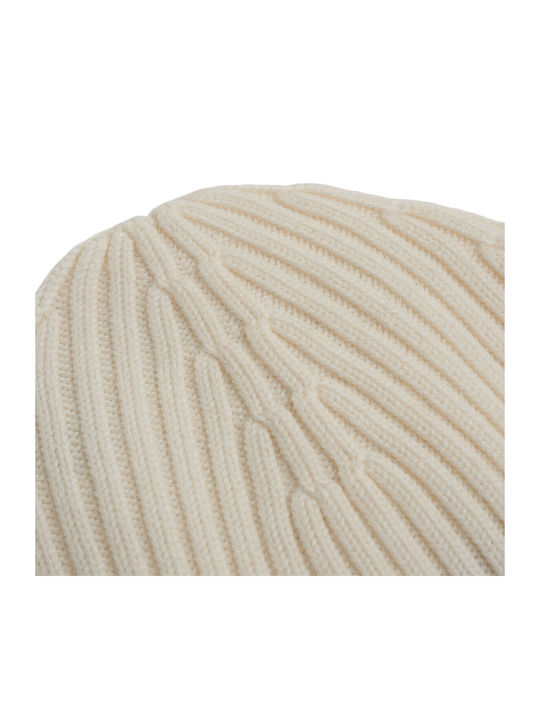 Beanie Γυναικείος Σκούφος Πλεκτός σε Εκρού χρώμα