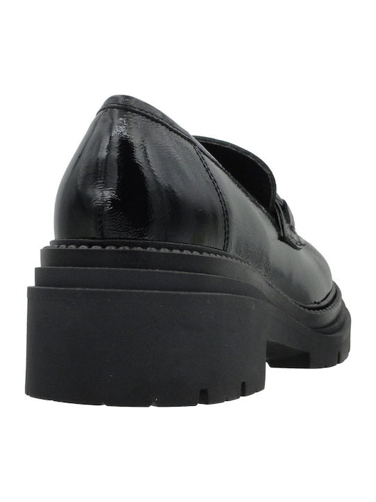 Lackleder Damen Mokassins in Schwarz Farbe