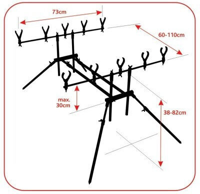 Baracuda Rp15 Rod Pod 5 Rods Adjustable
