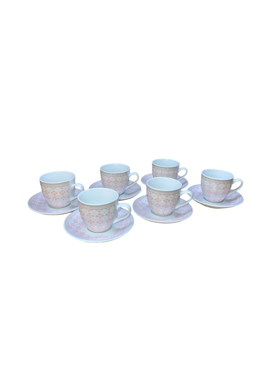 Set of Cups Coffee Porcelain Multicolored 6pcs