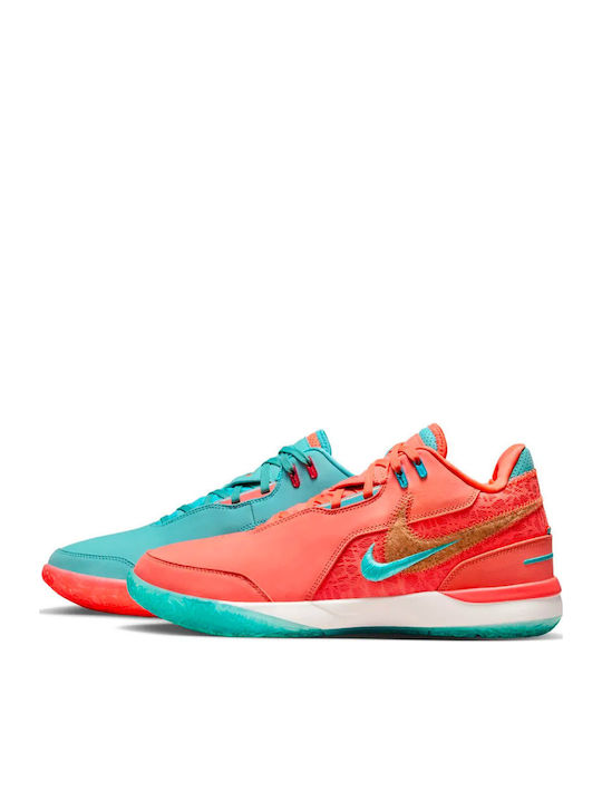 LeBron NXXT Gen AMPD Low Basketball Shoes Mineral Blue / Light Wild Mango / Sail