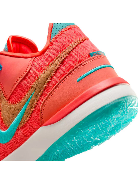 LeBron NXXT Gen AMPD Low Basketball Shoes Mineral Blue / Light Wild Mango / Sail