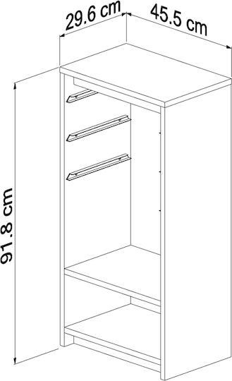 Kids Chest of Drawers with 3 Drawers 45.5x30x92cm